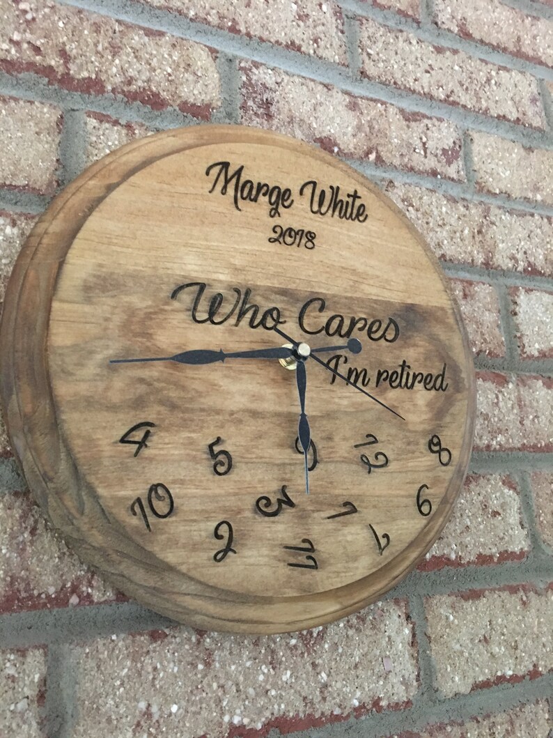 Personalized Retirement Clock who cares whatever Retirmemt Etsy