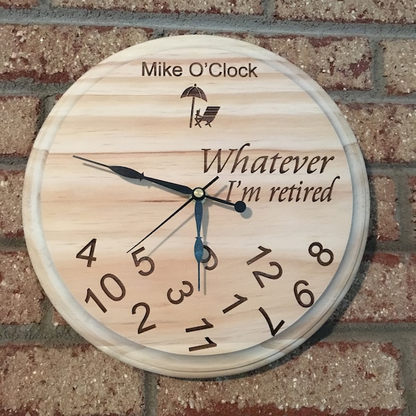 Retirement Clocks Engraved