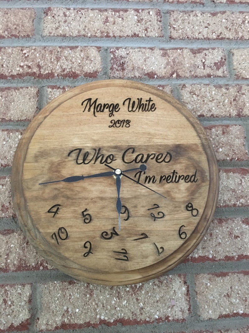 Personalized Retirement Clock who cares whatever Retirmemt | Etsy