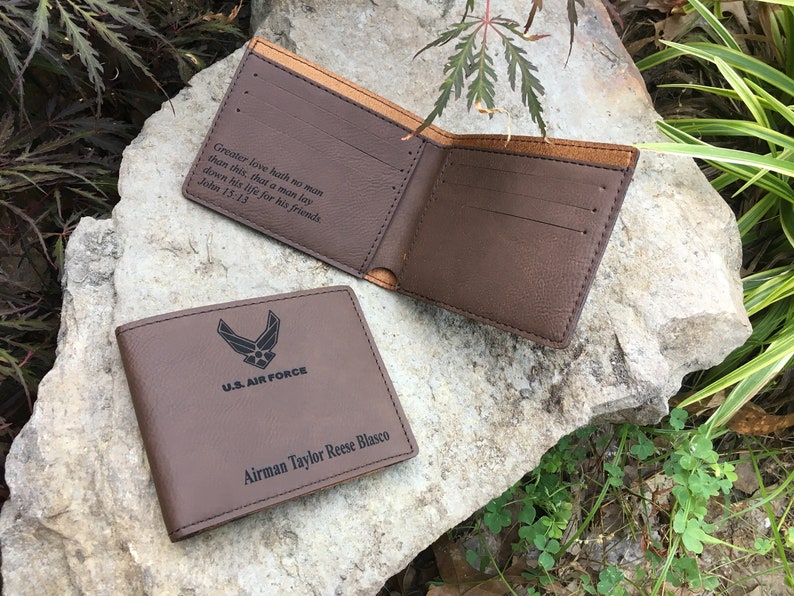 Engraved Air Force Wallet Military Wallet Men's Wallet Etsy