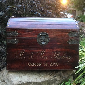 Mahogany Personalized Chest, Engraved Chest, Keepsake Box