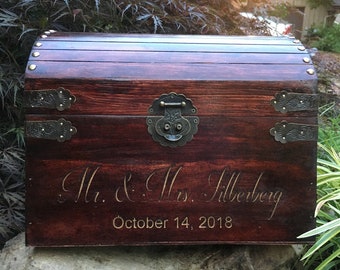 Mahogany Personalized Chest, Engraved Chest, Keepsake Box