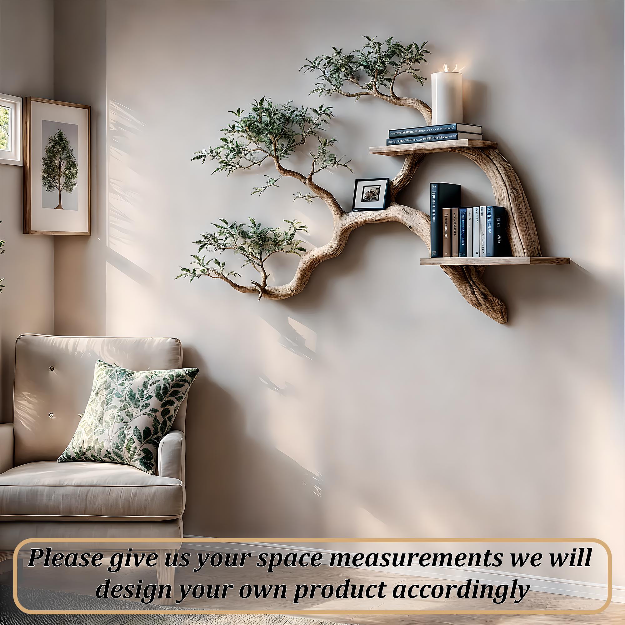 Floating Bookshelf Solid Wood Bookshelf on the Wall for Artistic Home ...