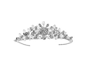 Elegant Crystal Wedding Tiara | Sparkling Bridal Headpiece | Dante