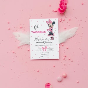Minnie Mouse Invitation, Minnie Mouse 2nd Birthday Invitation Printable, Oh Twodles Invite, Girl Minnie Mouse Invite, INSTANT DOWNLOAD