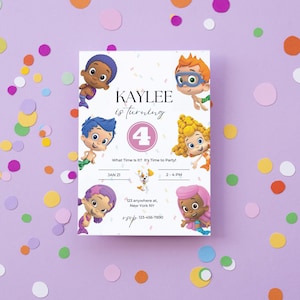 Bubble Guppies Birthday Invitation, Bubble Guppies Invitation, Bubble Guppies Invite, Guppies, Guppy, Instant Download Digital