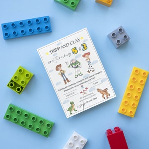 Toy Story DUAL Birthday Invitation Download Personalized Printable Template Digital or Printed Invites Birthday, Two birthdays