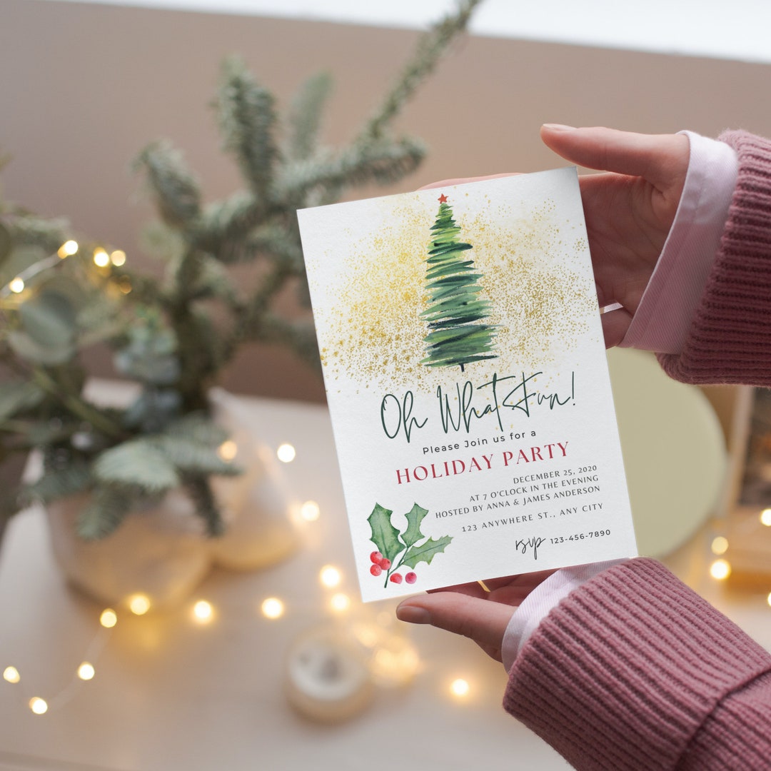 EDITABLE Christmas Party Invitation Template Holiday Party Invitation