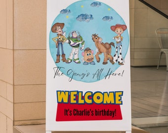Toy Story Welcome Sign, Toy Story Birthday Party Digital Sign, Welcome Poster, Toy Story Party Decor. Digital Download