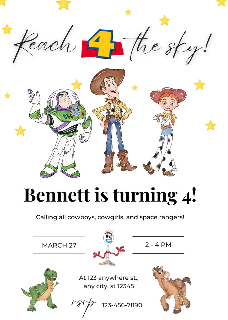 Toy Story 4th Birthday Invitation - Il 794xN.4520355191 Qzyk 