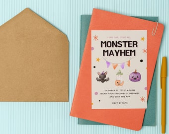 Halloween Costume Party Invitation | Halloween Birthday Party Invite | Monster Party Invitation | Costume Party Invite | Halloween Invite