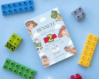 Toy Story Birthday Invitation Instant Download Personalized Printable Editable Template Digital Invite, DIGITAL DOWNLOAD  Buzz Woody Jessie