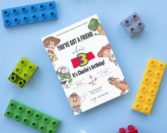 Toy Story Birthday Invitation Instant Download Personalized Printable Editable Template Digital Invite, DIGITAL DOWNLOAD 3 year old