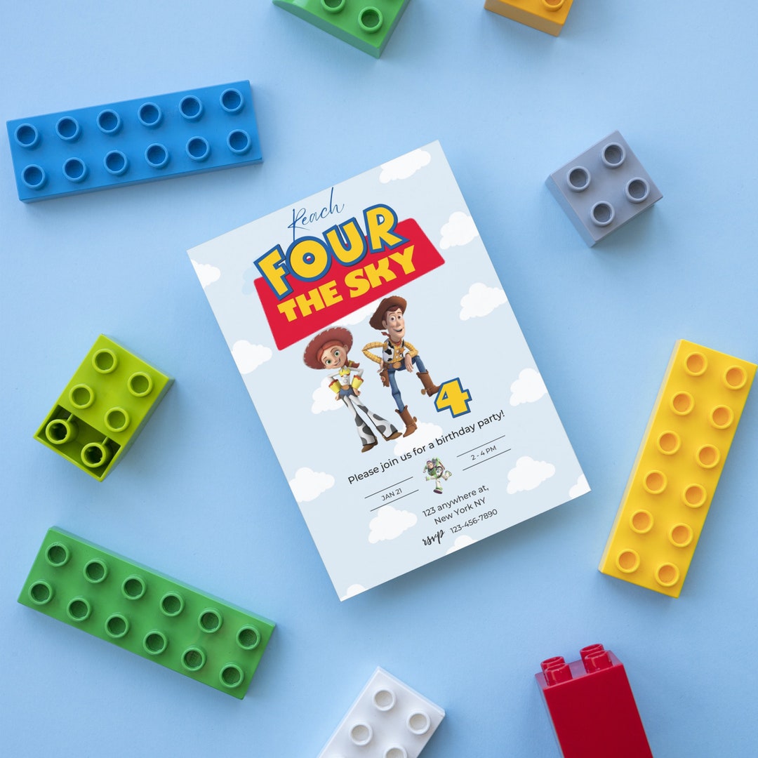 Reach Four the Sky Birthday Invitation, Reach 4 the Sky Invite ...