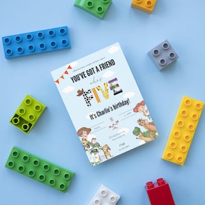 Toy Story FIFTH Birthday Invitation Instant Download Personalized Printable Editable Template Digital or Printed Invite, 5 years old, five