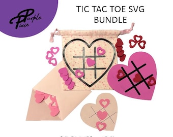 Tic Tac Toe SVG Bundle | Non Candy Classroom Gift | Cricut Kids Game | Foam, Paper & HTV Files + Pouch Pattern