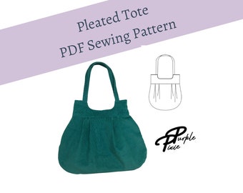 Pleated Tote Bag Sewing Pattern PDF | DIY Handbag Pattern | Instant Download | A0 Copy Shop and Projector File