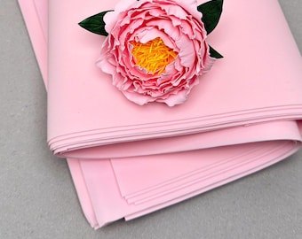 10 Flamingo Pink EVA Foam Sheets 0.8-1mm, 12x28 in 30x70cm, Thin Craft Foam Sheets for Peonies Roses, Soft Pastel DIY Floristry Material