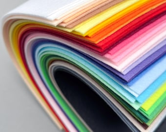 Hard Korean Felt Sheets: 54 Colors Eco-Polyester, 8.5x11.8 inch