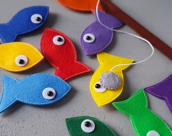 Felt Rainbow Fishing Game: Magnetic Fish Set for Kids