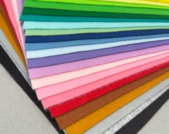 28 Korean Soft Felt Sheets - 1.2mm Eco Polyester Felt Fabric Pack (22x30 cm / 8.6x11.8") for Baby Mobiles, Dolls, Felt Food & DIY Crafts