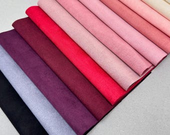 Faux Suede Sheet Bundle 12 Pack, Stretch Velvet Fabric for Hair Bows, Soft Craft Fabric Sheets 8x10.6 Inch, DIY Craft Supplies Set