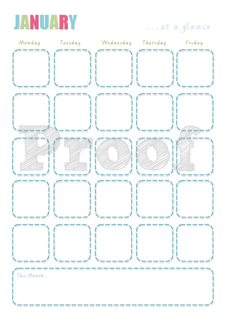 Printable Monthly Calendar Teacher - Etsy