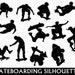 Skateboarding Clip Art Graphic Skateboard Clipart Digital Scrapbook Silhouette Download Transparent PNG Vector Commercial Use