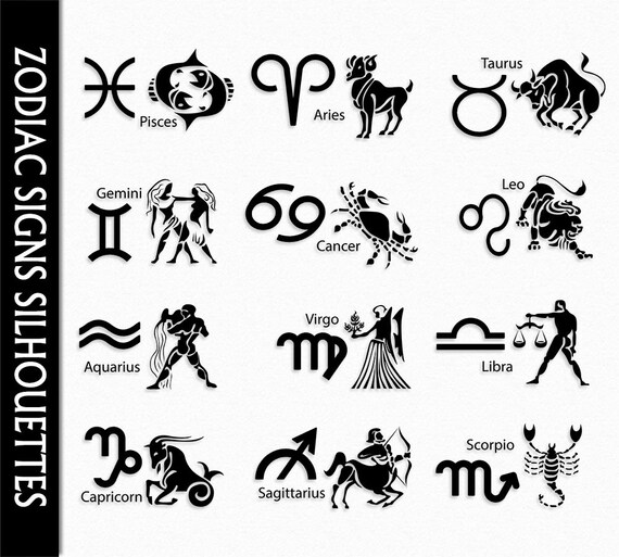 zodiac signs graphics clip art clipart aries taurus gemini cancer leo virgo libra scorpio sagittarius capricorn aquarius vector commercial