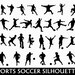 Soccer Clip Art Graphic Football Sports Clipart Digital Scrapbook Silhouettes Digital Download Transparent PNG Vector Commercial Use