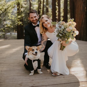 Black wedding dog tuxedo for corgi Custom dog suit Black dog suit Luxury dog outfit Custom dog suit Birthday dog costume Dog wedding attire