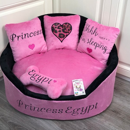 Pink and Blue Denim Designer Dog Bed Princess Dog Bed Custom Etsy