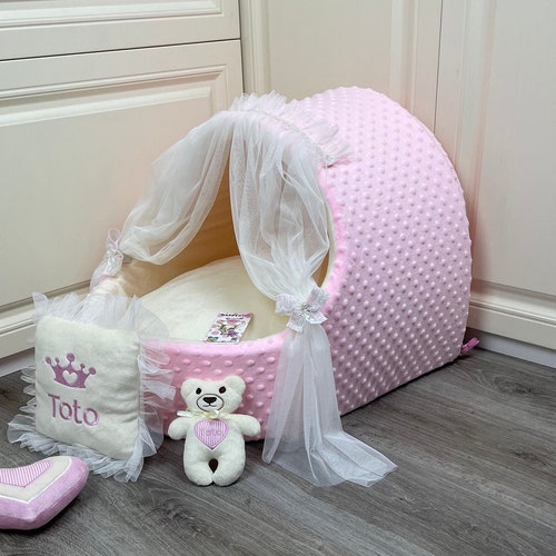 Baby Pink and Cream Designer Dog Cradle Luxury Dog Bed With - Etsy
