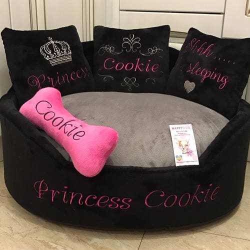 Pink and Gray Luxury Dog Bed Designer Pet Bed Cat Bed Custom Etsy