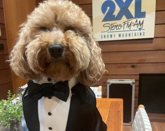 Black wedding dog tuxedo Formal dog suit Wedding dog ring bearer suit Customized dog suit Birthday dog costume Dog wedding attire