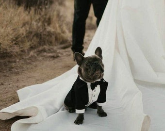 Wedding dog tuxedo Formal dog tuxedo French bulldog suit Luxury dog outfit Customized dog suit Birthday dog costume Dog wedding attire