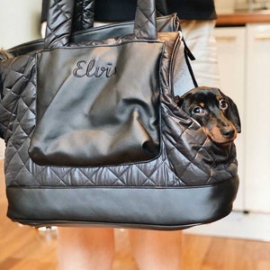 Personalized Black Designer Dog Carrier Winter Dog Bag Puppy -  Israel