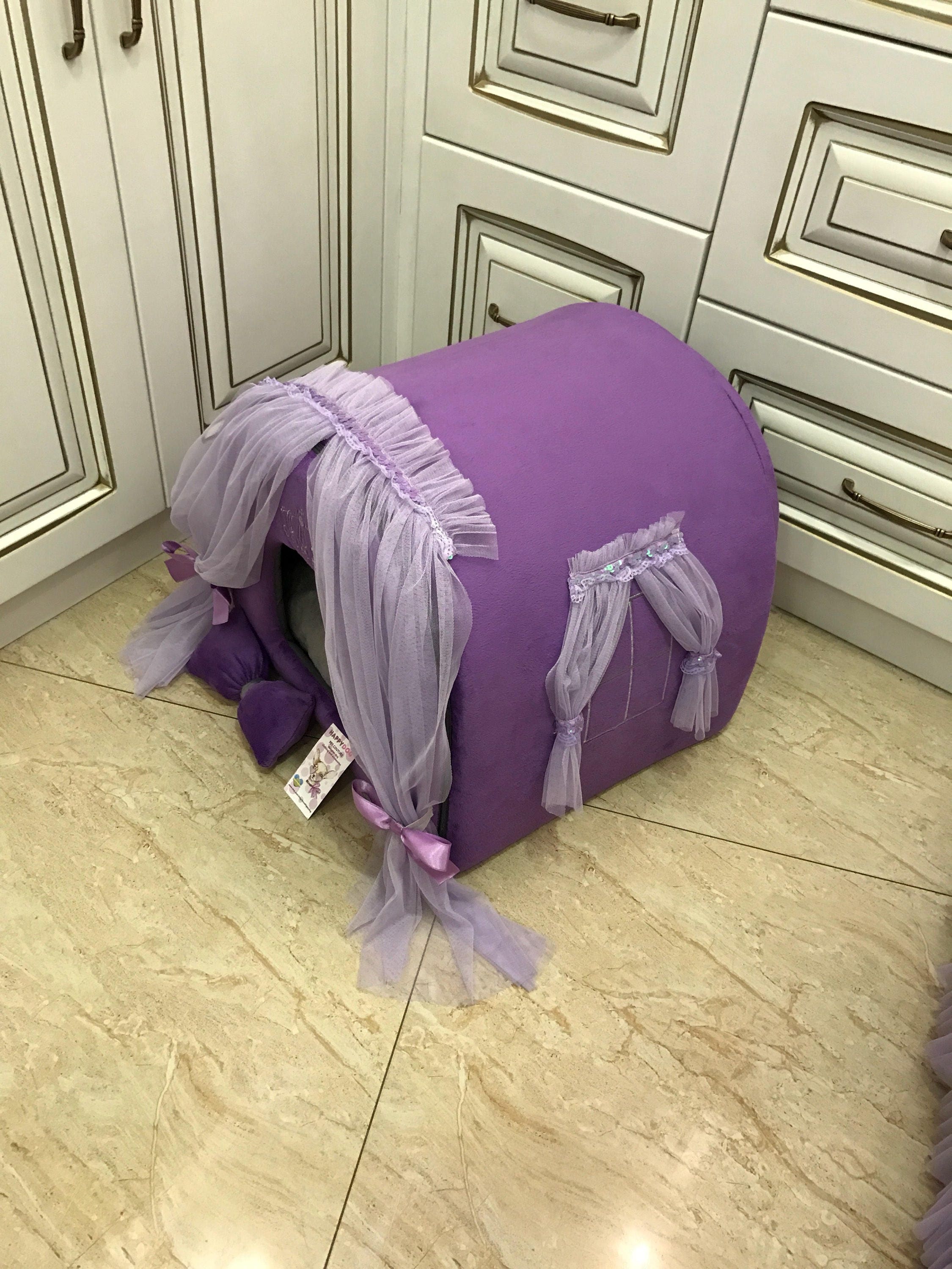 Purple dog house Designer dog bed purple Custom made violet Etsy