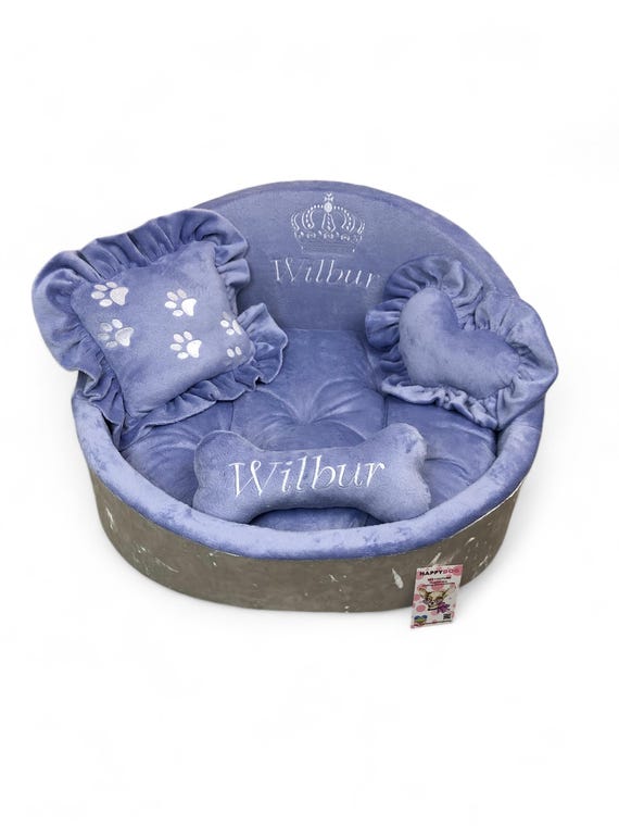 Personalised dog beds crushed velvet hotsell