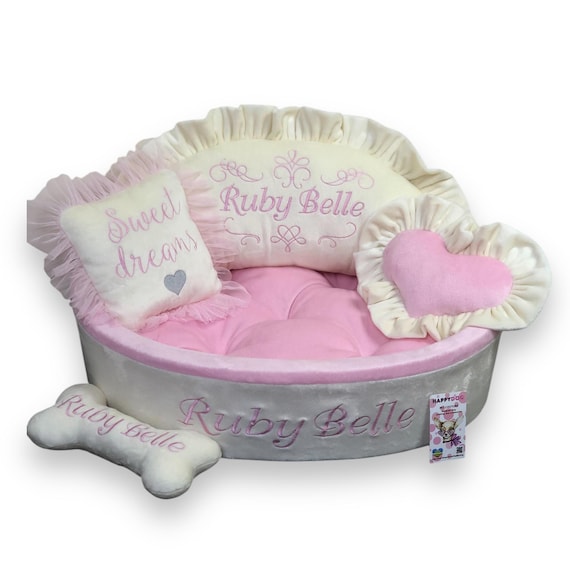 Cama para perros de diseño en color rosa bebé y crema Cama para perros  personalizada Cama para mascotas de diseño Cama para gatos Regalo de