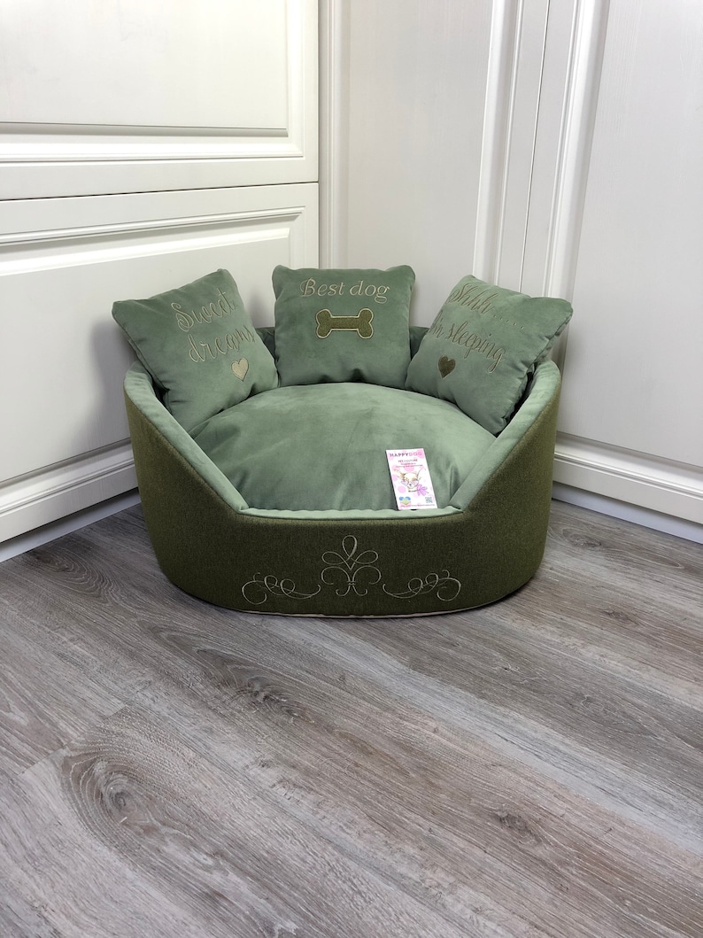 Sage Green Luxury Dog Bed Customized Princess Bed for Dog Etsy