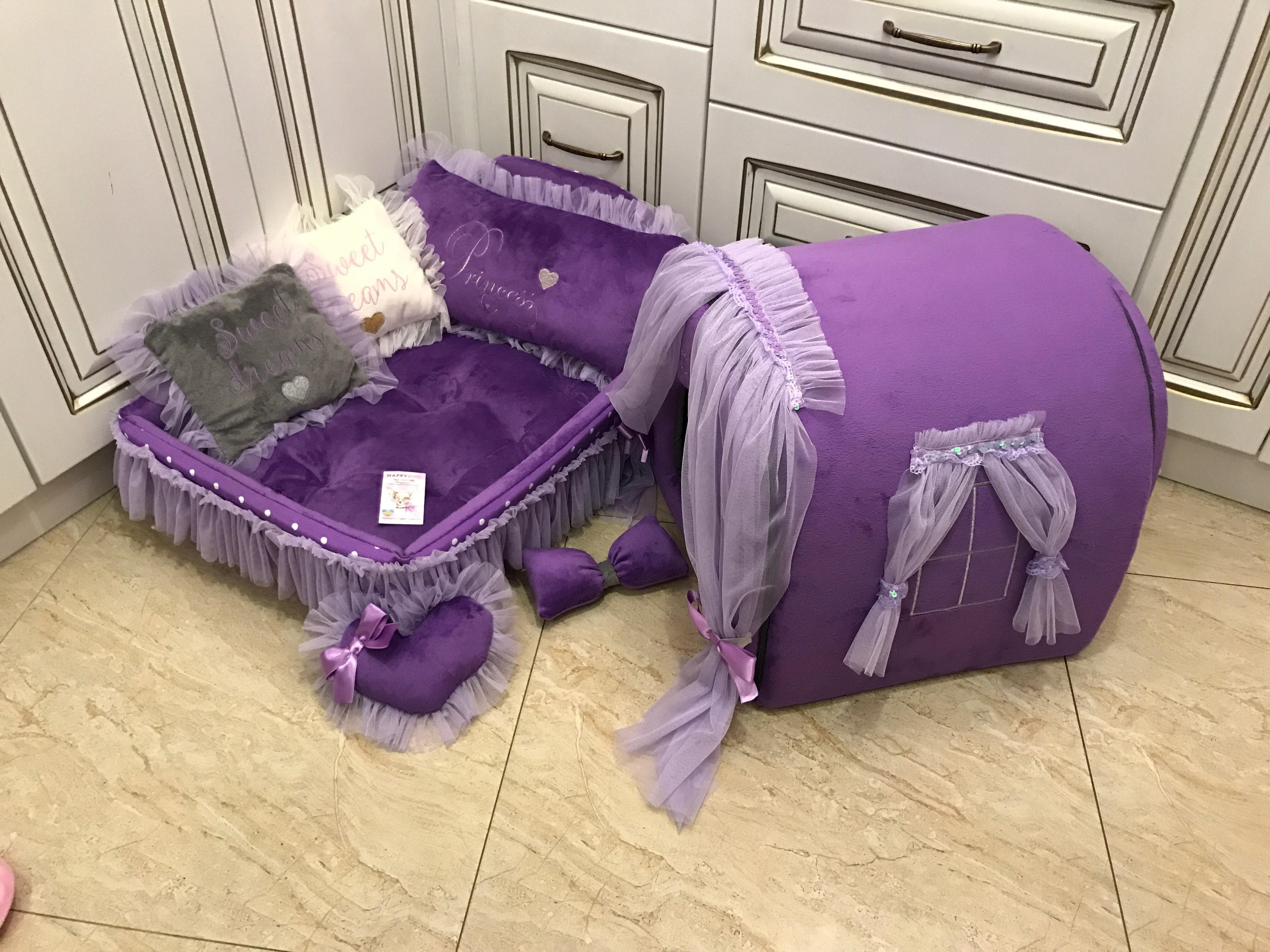 Purple Dog House Designer Dog Bed Purple Custom Made Violet Etsy Purple Dog House Designer Dog Bed Purple Custom Made Violet Etsy