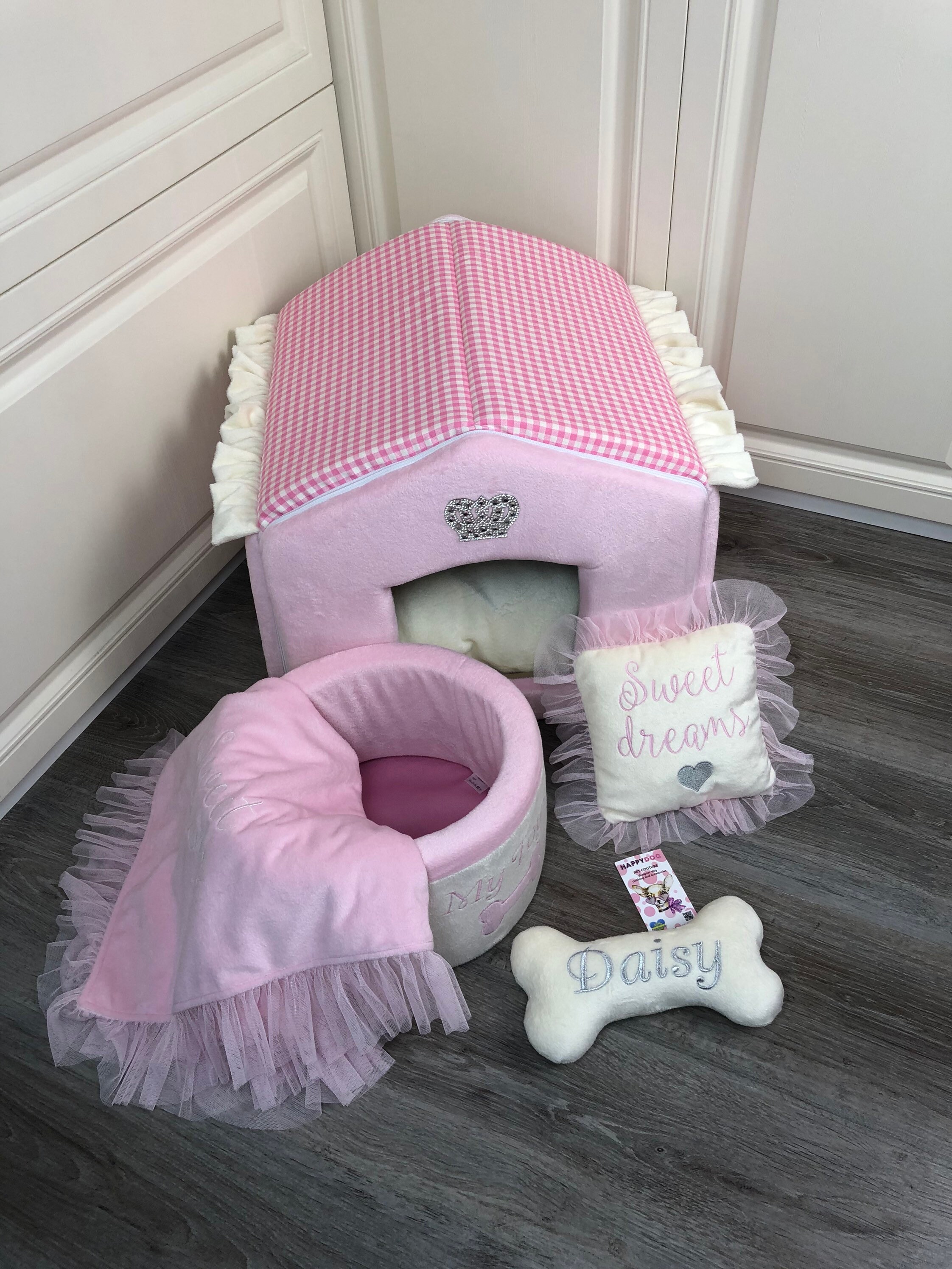 Baby Pink Dog House for Princess Dog Designer Pet House With Etsy