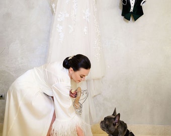 Smoking per cani in velluto verde fatto a mano: abbigliamento formale su misura