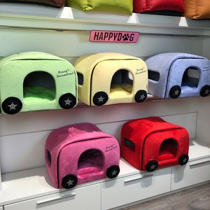 Bus hondenhok Aangepaste hondenautomand Designer hondenmand Gepersonaliseerde hondenhok Drijfkit hond Verjaardagscadeau hond