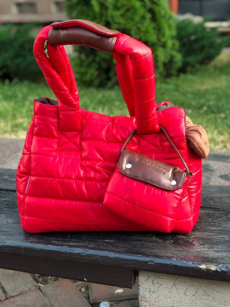 Red Designer Dog Carrier Bag for Small Dog Bag Puppy Bag Warm Etsy