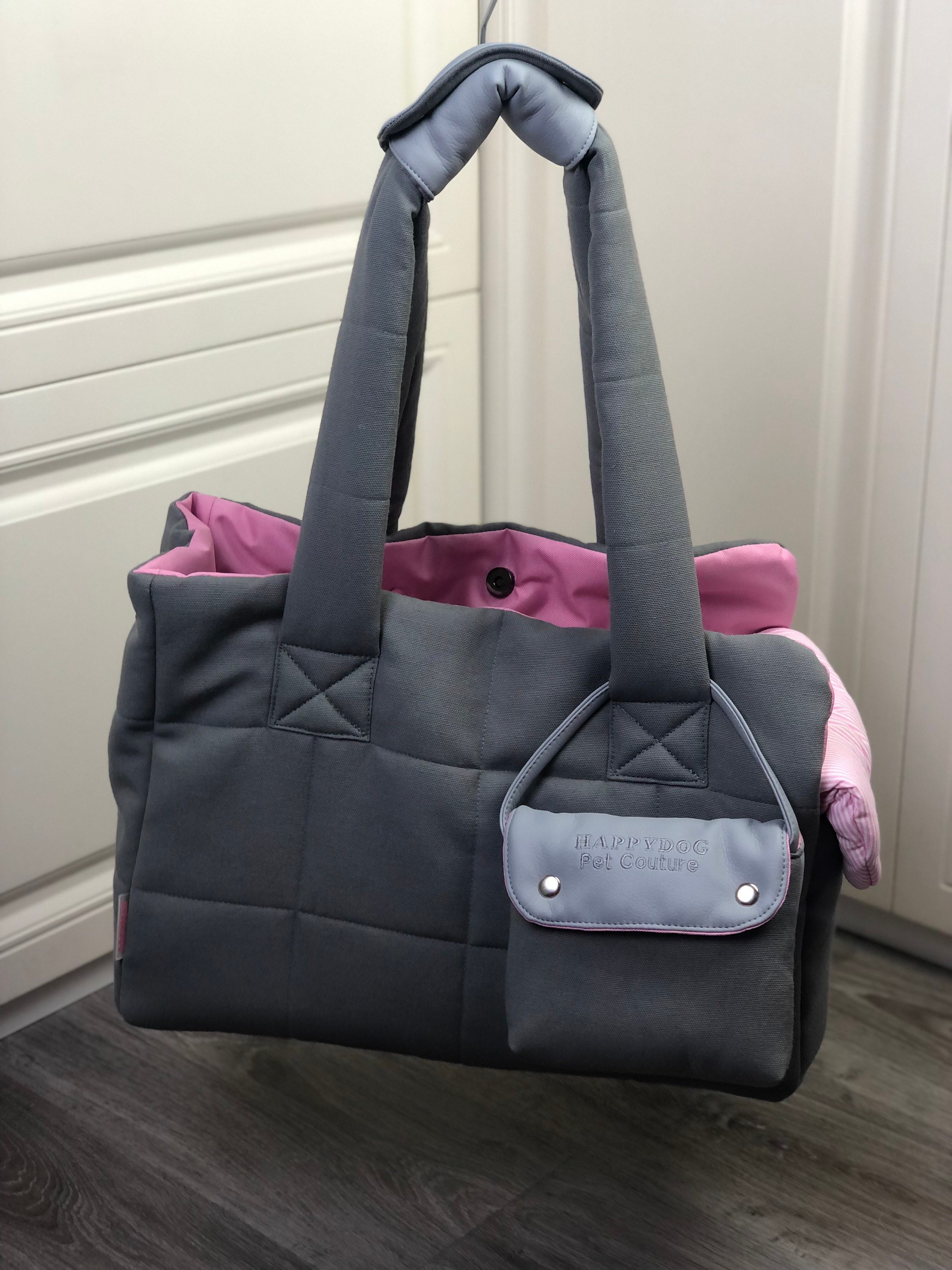 Graue und rosa Hundetragetasche Princess Hundetragetasche | Etsy
