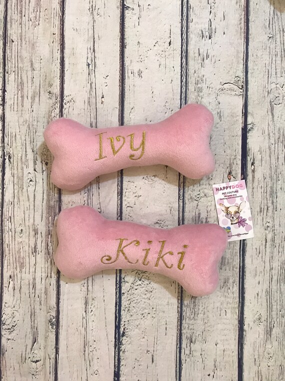 Personalized dog toy Pink bone shaped toy Princess dog toy Gift for dog Dog  pillow Personalized dog gift