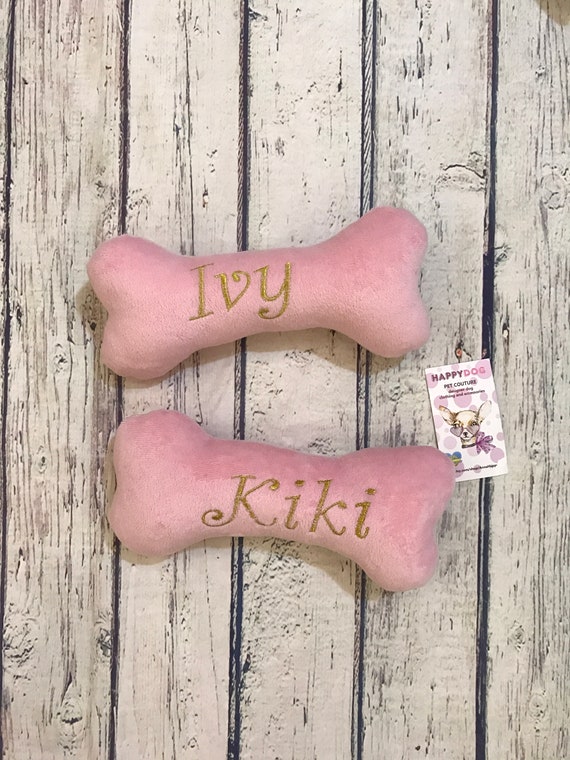 Personalized dog toy Dog bone shaped toy Princess dog toy Gift for dog Dog  pillow Personalized dog gift Pink dog bone