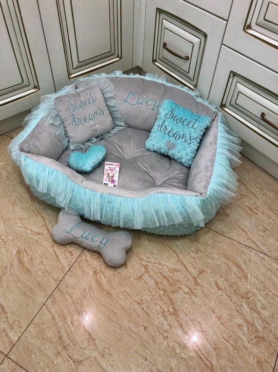 Mint green dog bed cheap